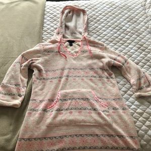 Fuzzy night gown with hood